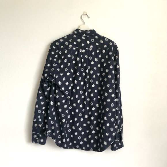 Bonobos Navy Blue / White Dot Standard Fit Button Down Shirt Size Medium - Picture 5 of 10